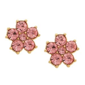 KATE SPADE • Pink Gleaming Gardenia Crystal Flower Earrings